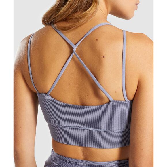 Gymshark Lavender Cross Straps Soft Removable Cup Sports Bra - Picture 2 of 6